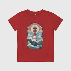 Детская футболка Маяк в море и волны