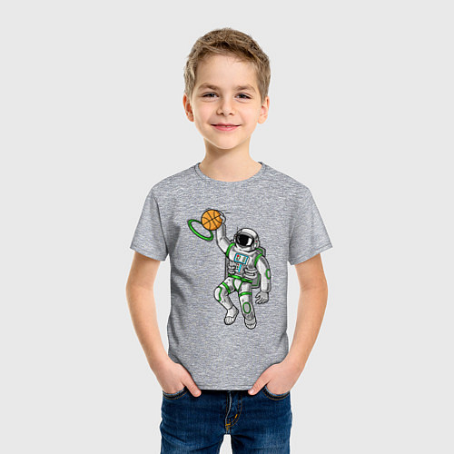 Детская футболка Космический баскет / Меланж – фото 3