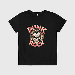 Детская футболка Панк рок на фоне черепа панка