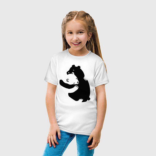 Детская футболка Медведи обнимаются / Белый – фото 4