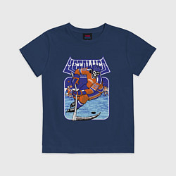 Футболка хлопковая детская Metallica - hockey, цвет: тёмно-синий