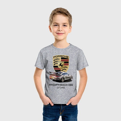 Детская футболка Porsche GT 3 RS motorsport / Меланж – фото 3