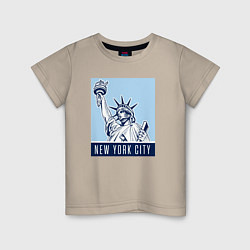 Футболка хлопковая детская New York style, цвет: миндальный