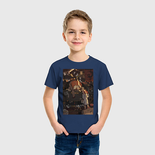 Детская футболка Тыква мистика / Тёмно-синий – фото 3