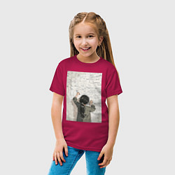 Футболка хлопковая детская Девушка считает, цвет: маджента — фото 2