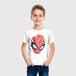 Футболка хлопковая детская Spider-Man text, цвет: белый — фото 2