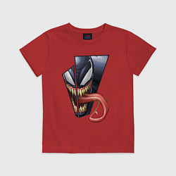 Футболка хлопковая детская Venom with tongue sticking out, цвет: красный