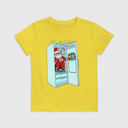 Детская футболка Санта в холодильнике