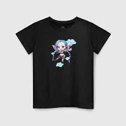 Футболка хлопковая детская Chibi Jinx, цвет: черный