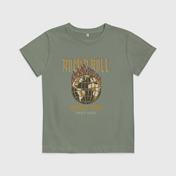 Футболка хлопковая детская Рок н ролл мировой тур, цвет: авокадо