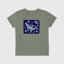 Детская футболка Кит и космонавт