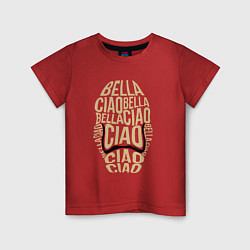 Футболка хлопковая детская Face bella ciao, цвет: красный