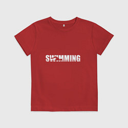 Футболка хлопковая детская Плаванье, цвет: красный