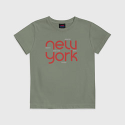 Футболка хлопковая детская New York districts, цвет: авокадо