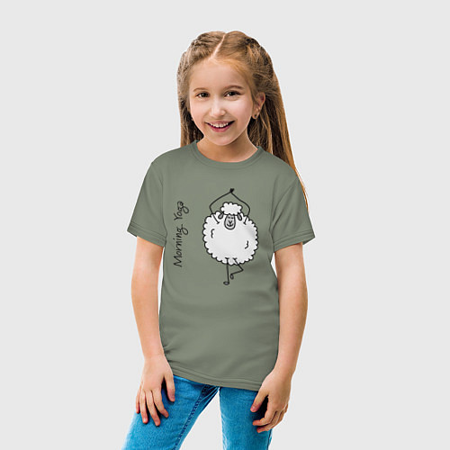 Детская футболка Йога овечка / Авокадо – фото 4
