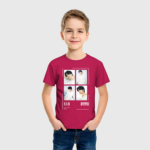Детская футболка Han stray kids cute / Маджента – фото 3