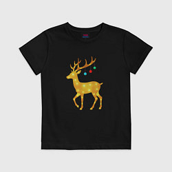 Детская футболка Олень с новогодними шарами