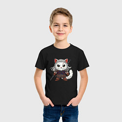 Футболка хлопковая детская Кот ведьмак - Котьмак, цвет: черный — фото 2