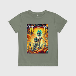 Детская футболка Морти и Рик - скелеты