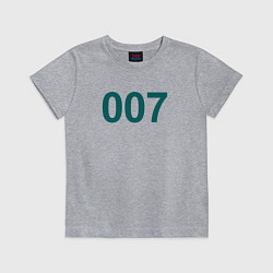 Футболка хлопковая детская 007 - Игра в кальмара, цвет: меланж