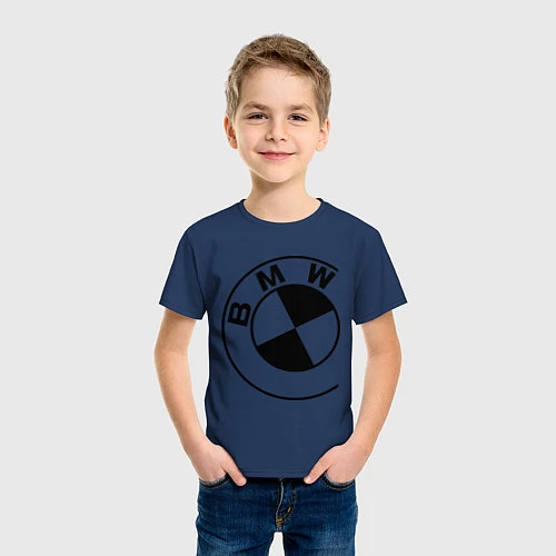 Детская футболка БМВ значок / Тёмно-синий – фото 3