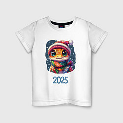 Детская футболка Змея 2025 на фоне снега