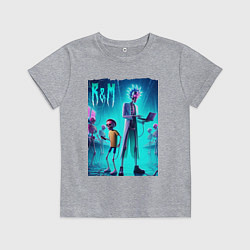 Детская футболка Rick and Morty - neon glow