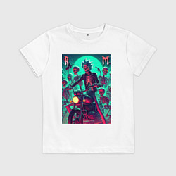 Детская футболка Рик Санчес крутой байкер - нейроарт