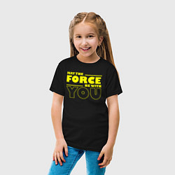 Футболка хлопковая детская May the force be with you Star wars, цвет: черный — фото 2