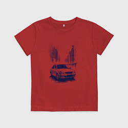 Детская футболка Автомобиль в синих тонах