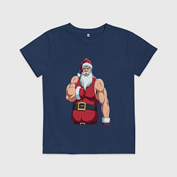 Детская футболка Качок дед мороз
