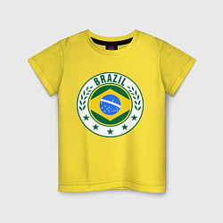 Футболка хлопковая детская Brazil 2014, цвет: желтый