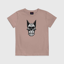 Футболка хлопковая детская Skull symbol, цвет: пыльно-розовый