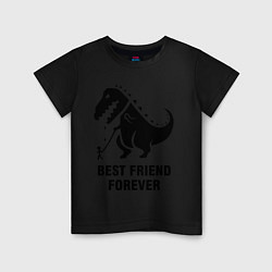 Футболка хлопковая детская Godzilla best friend, цвет: черный