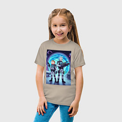 Футболка хлопковая детская Космический спецназ - Рик и Морти, цвет: миндальный — фото 2