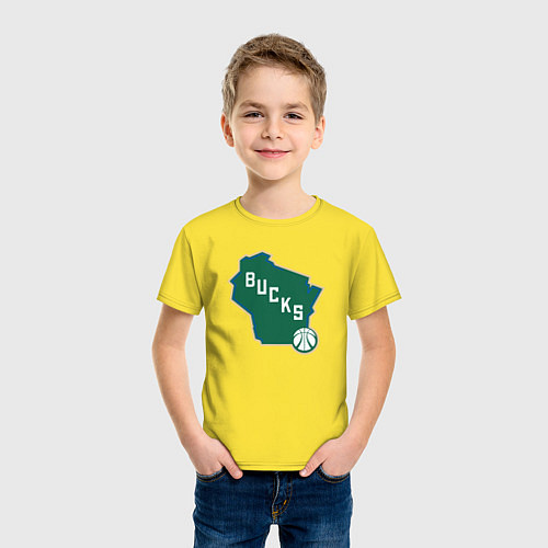 Детская футболка Bucks team / Желтый – фото 3