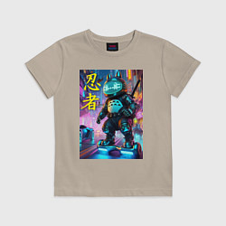 Детская футболка Тоторо кибер ниндзя - неоновое свечение