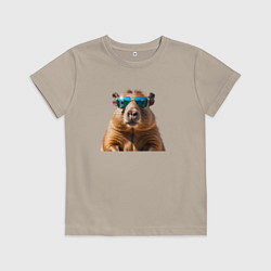 Детская футболка Капибара в модных очках