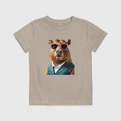 Детская футболка Капибара в жилетке