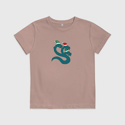 Футболка хлопковая детская Альфа легион гидра рождество, цвет: пыльно-розовый