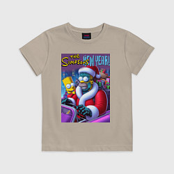Детская футболка Кибер Гомер Симпсон с сыном за рулём автомобиля