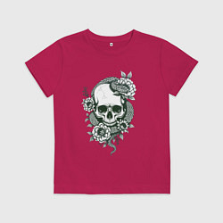 Детская футболка Змея на черепе