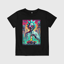 Детская футболка Рик подарил Морти автомобиль - нейроарт