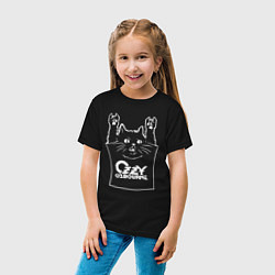 Футболка хлопковая детская Ozzy Osbourne - cat rock, цвет: черный — фото 2