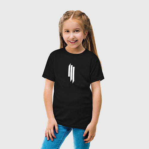 Детская футболка Skrillex - logo / Черный – фото 4