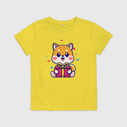 Детская футболка Собачка с подарком