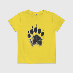 Футболка хлопковая детская Медвежий след, цвет: желтый