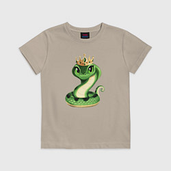 Футболка хлопковая детская Царевна змея, цвет: миндальный