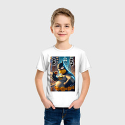 Футболка хлопковая детская Batsimpson - ai art fantasy, цвет: белый — фото 2