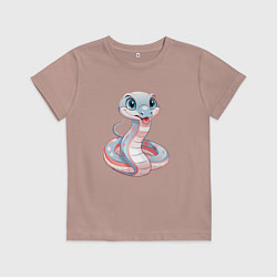Детская футболка Змея в пастельных тонах